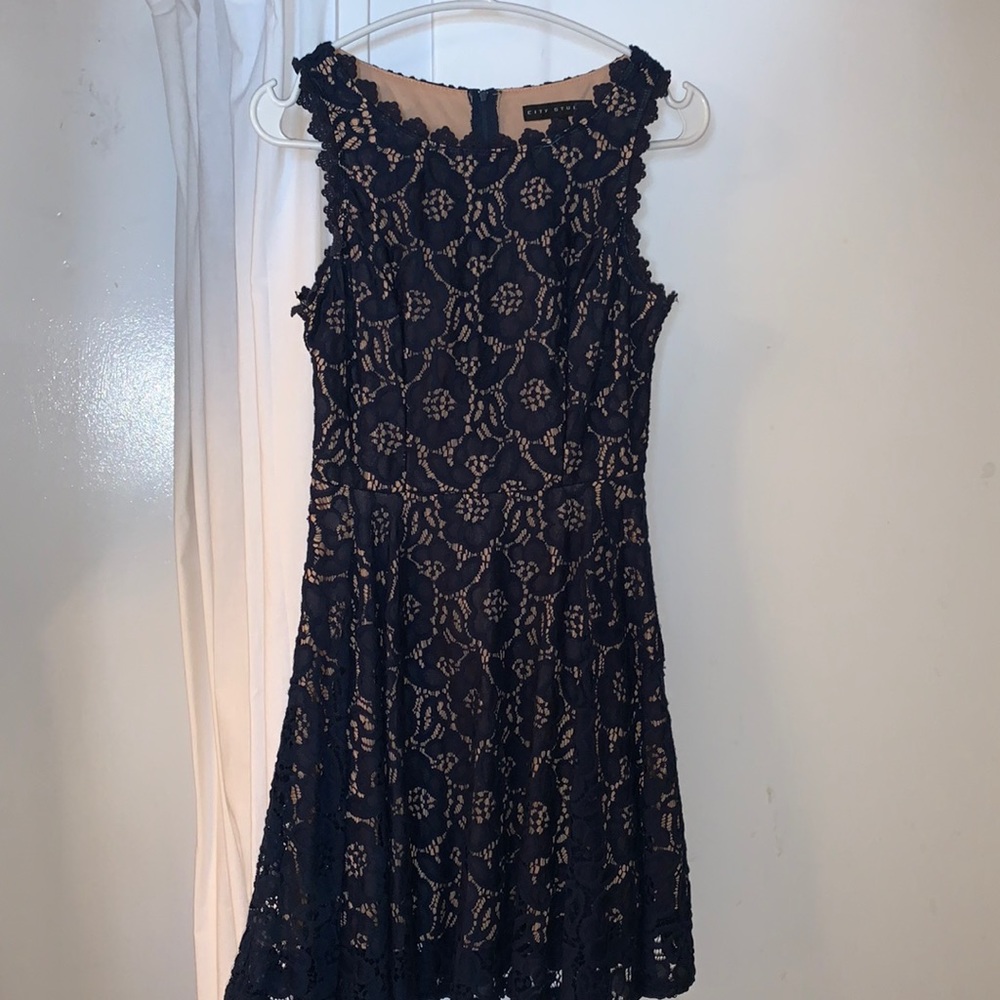Blue lace dress
